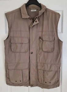Utility Vest Safari Gilet Photography Outdoor Light Biege Fishing tag Size M - Picture 1 of 6