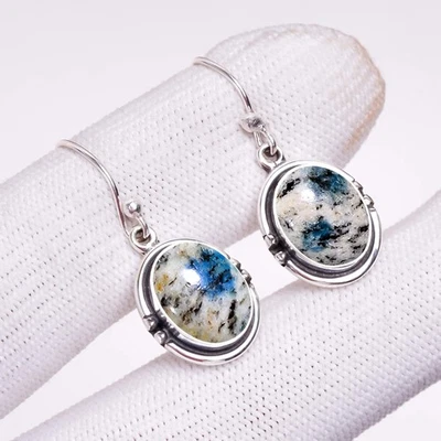 K2 Blue Azurite 925 Sterling Silver Earring, Christmas Gift, Gift For Her E40720 - Image 1 of 4