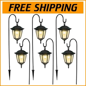 6 Pack Solar Hanging Lanterns with 38.7 Inch Hooks - Elegant Outdoor Lighting - Picture 1 of 10