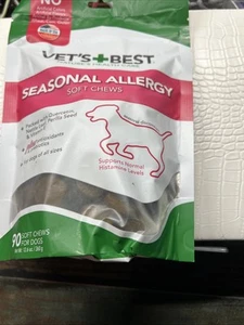 Vet's Best Seasonal Allergy Soft Chew Supplements For Dogs Skin Irritation 90 ct - Picture 1 of 3