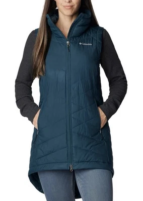 Columbia Omni-Heat HEAVENLY || Chaleco largo acolchado para mujer azul verdoso talla S usado en excelente estado $120 Foto 1 de 4