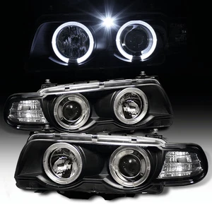 Xenon Scheinwerfer Set mit Angel Eyes Schwarz für BMW 7er E38 09.1998-07.2001 - Bild 1 von 4
