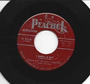 BLUES ROCKER 45 -BIG MAMA THORNTON - I SMELL A RAT - HEAR - 1954 TEXAS PEACOCK - Picture 1 of 2