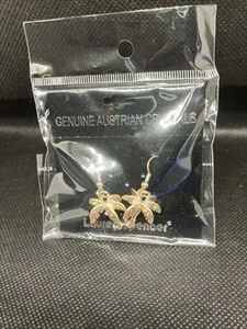Genuine Austrian crystals palm tree earrings by Lauren Spencer - Picture 1 of 3