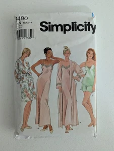 Simplicity 8480 Slip, Nachthemd, Camisole, Stepphose & Morgenmantel, 10-12-14, ungeschnitten FF - Bild 1 von 7
