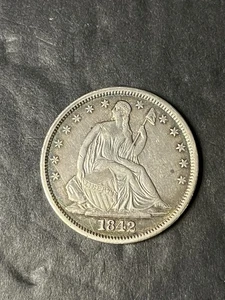1846 seated liberty half dollar Au - Picture 1 of 2
