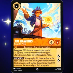 Jim Hawkins Honorable Pirate - Super Rare - Disney Lorcana Azurite Sea #25/204 - Picture 1 of 3