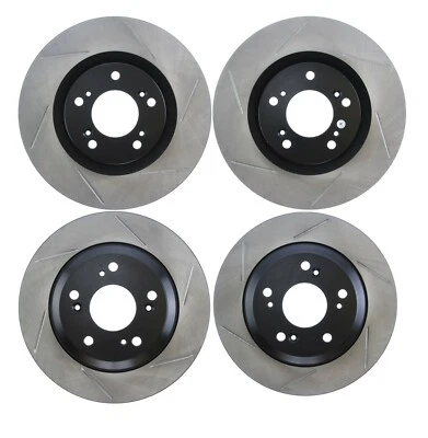 STOPTECH 2000-2009 HONDA S2000 AP1 AP2 FRONT AND REAR SLOTTED BRAKE ROTORS DISCS - Image 1 of 2
