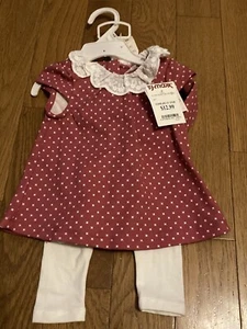 Catherine Malandrino Girls 3/6 Months Outfit, Top Bottom And Head Band Bow - Picture 1 of 7