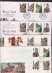 GB 1985 Royal Mail 350 Jahre Motorrad Briefkasten Auswahl Cotswold Stuart RM FDC - Bild 1 von 12