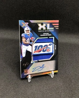 TRUE 1/1 RPA! 2019 Xr Devin Singletary “XL SWATCH AUTOGRAPHS” NFL 100 PATCH 📈📈 - Image 1 of 4