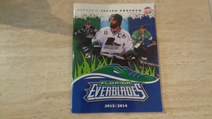 2013-14 Florida Everblades ECHL Hockey Program - Mathieu Roy Cover - NR-MT