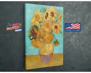 Vincent van Gogh Sunflowers Canvas Print, Famous Wall Art Painting Reproduction - Picture 1 of 7