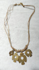 ancien collier cordes pendentif aigle metal laiton