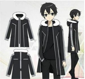 Sao Sword Art Online Kirito Kazuto Kirigaya Fleece Coat Jacket Cosplay Costume# - Picture 1 of 6