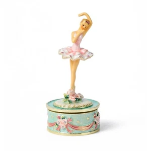 Hand Painted Music Sculpted Musical Figurine Enamel Vintage Hinged Music Box ... - Picture 1 of 5