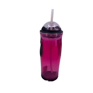 Thermos Plastic Water Bottle Cold Cup w/Straw 16 ounce Pink Screw Top Lid Lexan - Picture 1 of 12
