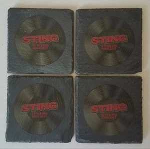 Sting The Police 57th & 9th Tour 2017 Stone Slate Coaster Set Of 4 No Box - Picture 1 of 2