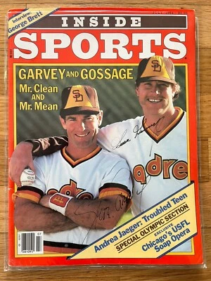 July 1984 Steve Garvey Goose Gossage Autographed Signed Inside Sports SD Padres - Image 1 of 4