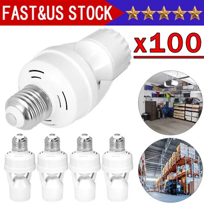 Sensor de movimiento infrarrojo PIR E27 lámpara de luz LED soporte bombilla interruptor de enchufe 110/220V Foto 1 de 4