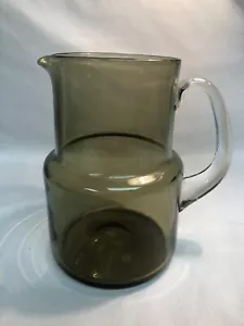Scandinavian Green Glass Pitcher Nuutajarvi Notsjo mcm Oppi Untracht - Picture 1 of 4