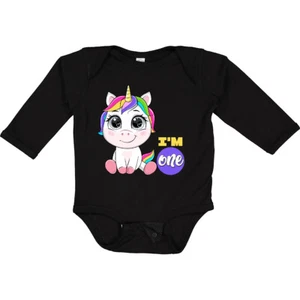 Inktastic Unicorn 1st Birthday Long Sleeve Creeper One - Picture 1 of 11