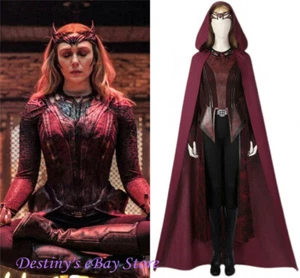 Doctor Strange 2 Scarlet Witch Wanda Django Maximoff Halloween Cosplay Costume - Picture 1 of 14