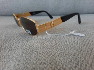GIANNI VERSACE Vintage OVAL Sunglasses Model S20 Color Gold (030) Brown Lenses - Picture 1 of 6