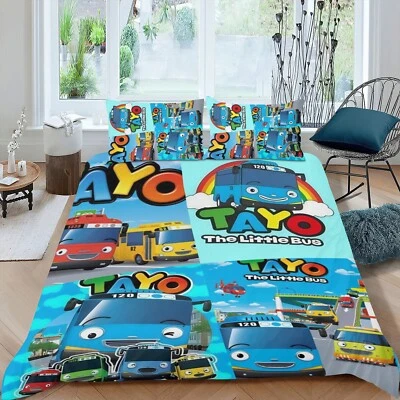 Tayo the Little Bus 3Pcs Bedding Sets Duvet Cover Sets All Season for Kids Soft - Image 1 of 4