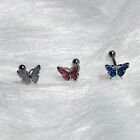 Color Butterfly Titanium Steel Small Ear Studs Cartilage Piercing Stud Earring