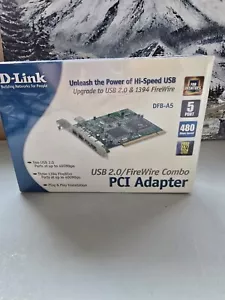 DLink DFB-A5 Rev.A1 3-Port Firewire, 2-Port USB 2.0 PCI Adapter for Apple and PC - Picture 1 of 6
