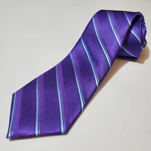 JOS A. Bank Reserve Neck Tie 100% Silk Purple Repp Stripes 3.25"x59" NWT $79.50 - Picture 1 of 12