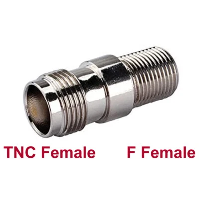 RF Connector Converter Adapter TNC Female Jack to F Female Straight Coax Cable - Image 1 of 4