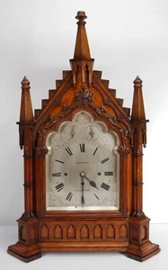 Gothic Church Carved 8 Bells or 10 Bells Triple Fusee Musical Bracket Clock  - Picture 1 of 24