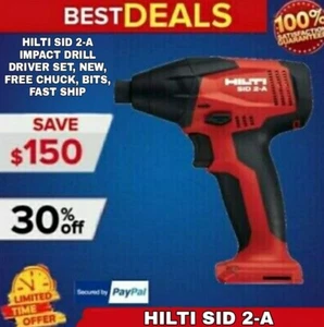 HILTI SID 2-A IMPACT DRILL DRIVER SET, NEW, FREE CHUCK, BITS,  FAST SHIP - Picture 1 of 2