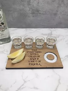 Handcrafted Tequila Serving Tray – Flight Board – Laser Engraved - Picture 1 of 4