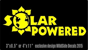 Solar Powered Decal with Planet Earth Clean Energy Car Window Vinyl Sticker  - Picture 1 of 7