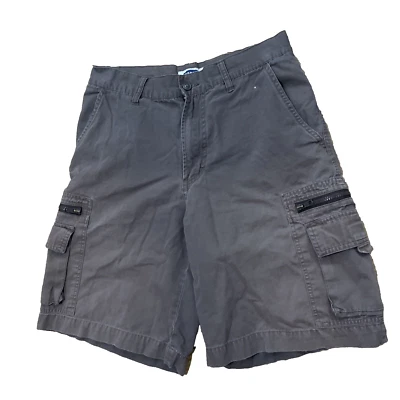 Pantalones Cortos Carga OLD NAVY Hombres W 30 De Colección Años 90 Y2K Marrón Gris Cremallera Bolsillo Desvanecimiento Blanqueador Foto 1 de 4