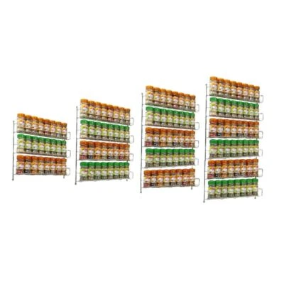 Soporte para tarro de hierbas especias de 3/4/5/6 niveles para puerta de cocina armario de pared almacenamiento Foto 1 de 4