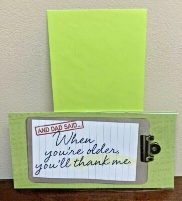 Divertido Portapapeles Gracias Papá Soy Mayor Ahora Tema Sello Tarjeta  Foto 1 de 3