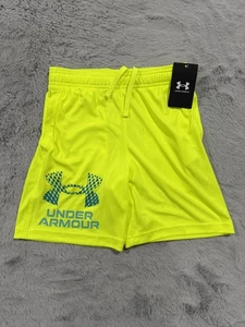 Under Armour Shorts Boys Medium Yellow Athletic Loose Fit Drawstring New Tags - Picture 1 of 7