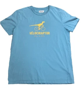 Vive Le Vélo Herren Grafik T-Shirt Bio Baumwolle Dinosaurier Fahrrad Grün Large - Bild 1 von 4