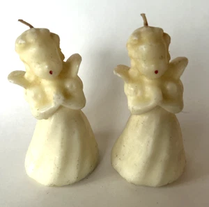 Vintage Christmas Candle Praying Angel 5” Tall White Gurley Unlit - Picture 1 of 3
