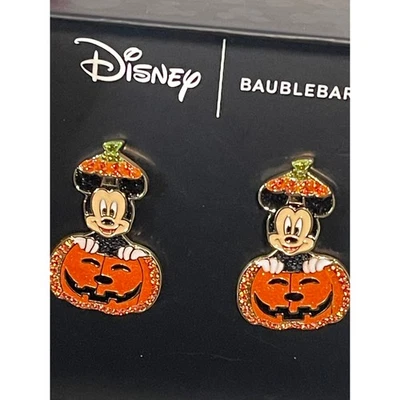 Disney Baublebar Halloween Mickey Mouse en Calabaza Pendientes Movibles NUEVO Foto 1 de 4