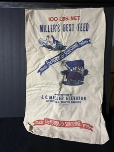 Vintage Millers Best Feed ,Farm Cow-Pigs-Chicken,Cloth Sack, Litchville, ND - Picture 1 of 4