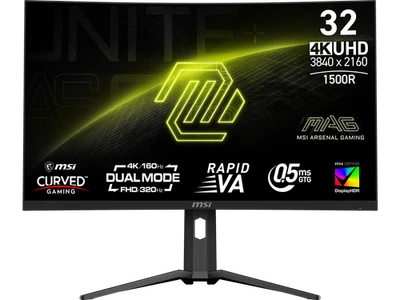 MSI MAG 321CUPDF 32" Curved Gaming Monitor – 4K UHD 160Hz / 1080p 320Hz, Rapid - Image 1 of 4