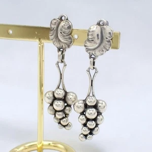 Georg Jensen Earrings Grape Drop 925 Silver 3220 - Imagen 1 de 10