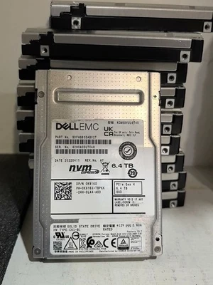 DELL KIOXIA CM6 6.4TB SSD U.2 NVME PCIe 4.0 KCM6XRUL6T40 0K916X SDFHQ83DAB02T - Image 1 of 3
