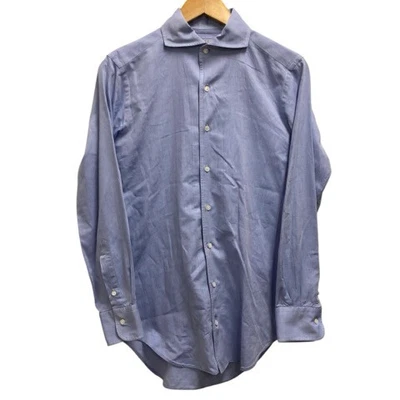 Camisa Barneys New York Para Hombre Manga Larga Cuello Azul Talla 37/64 Lisa Foto 1 de 4