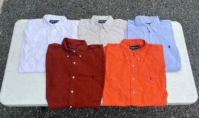 Lot of 5 Ralph Lauren XL Long Sleeve Button Up Shirts - Blake Cotton Mix Colors - Image 1 of 4